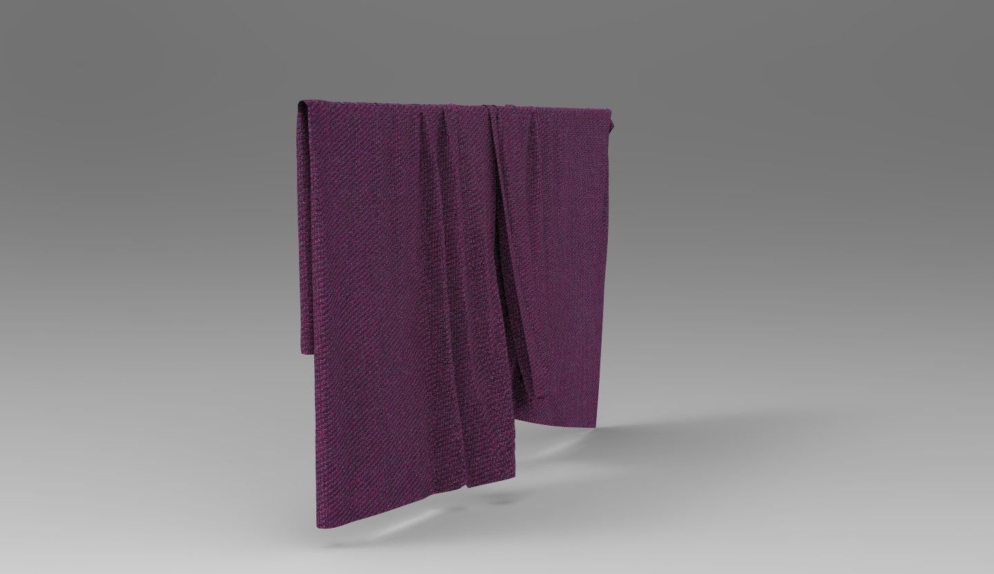 Curtain Cloth 4 Low-poly 3D model_8