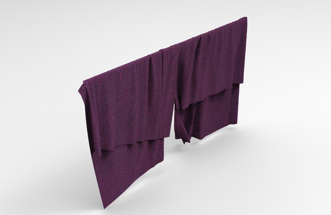 Curtain Cloth 4 Low-poly 3D model_12