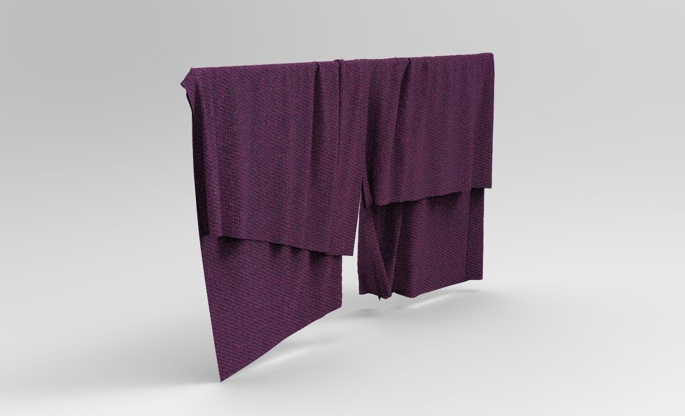 Curtain Cloth 4 Low-poly 3D model_13