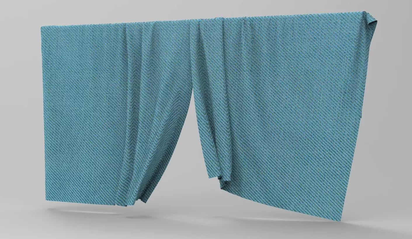 Curtain Cloth 5 Low-poly 3D model_0