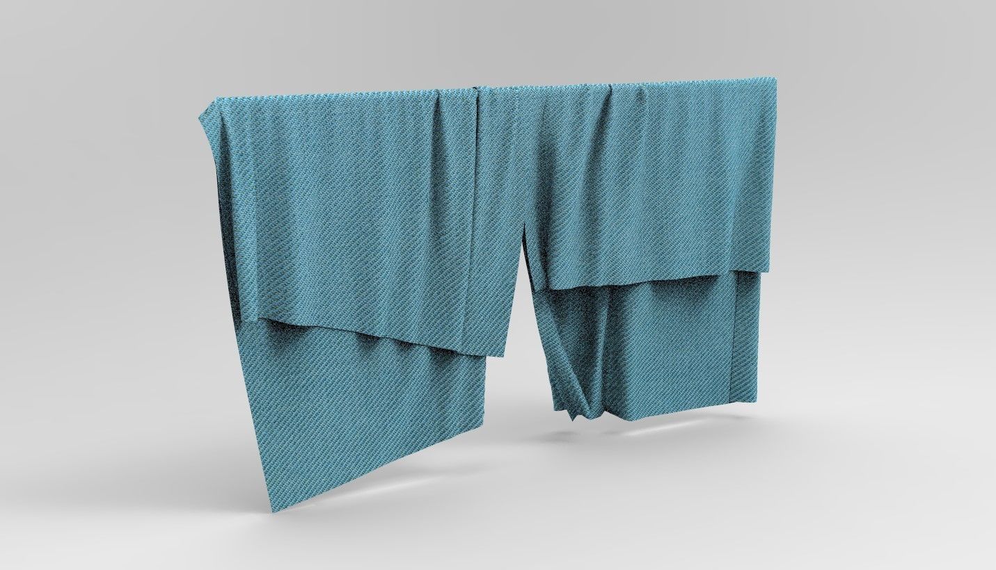 Curtain Cloth 5 Low-poly 3D model_4