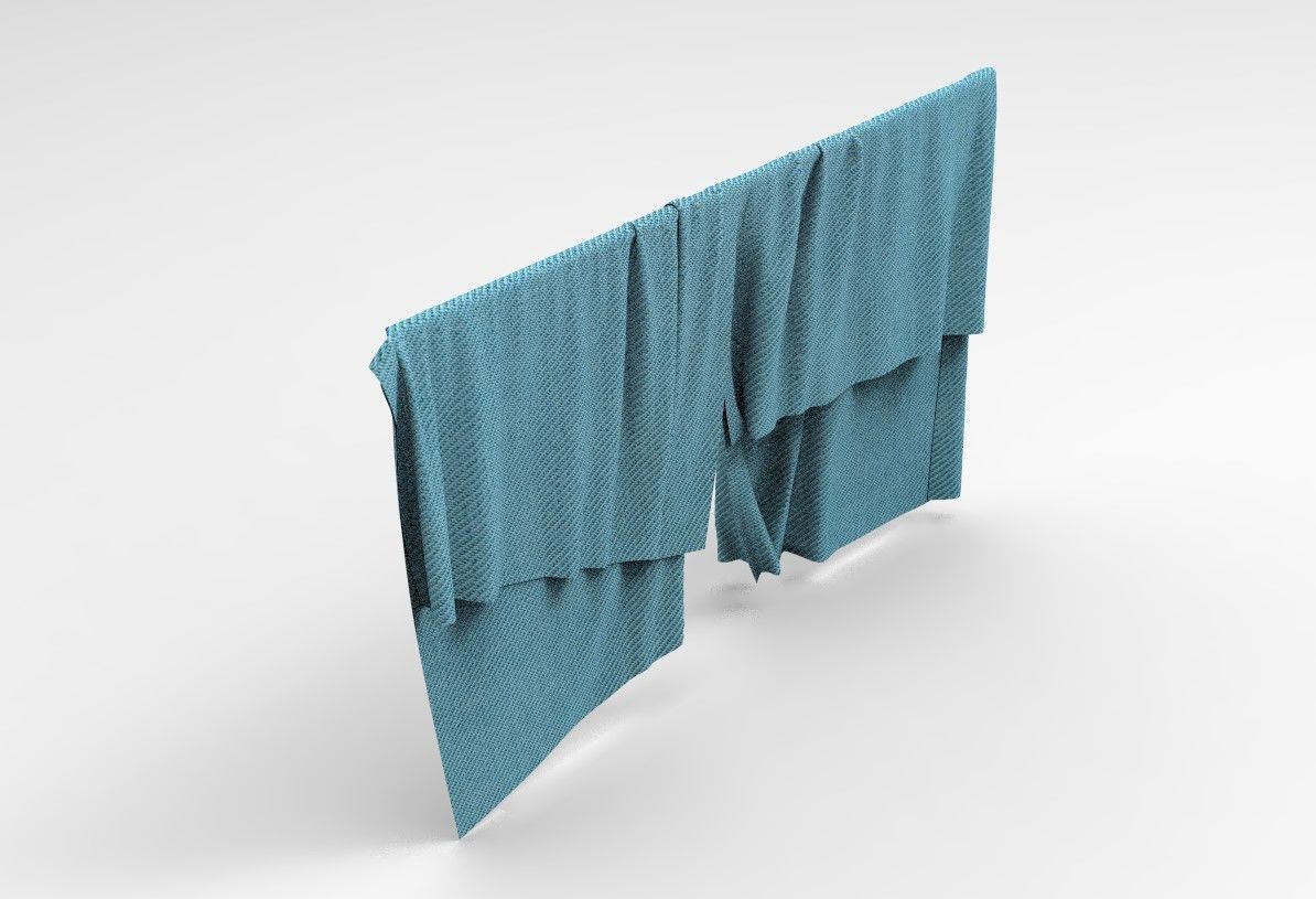Curtain Cloth 5 Low-poly 3D model_14
