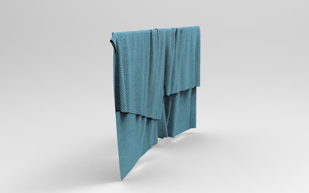 Curtain Cloth 5 Low-poly 3D model_13