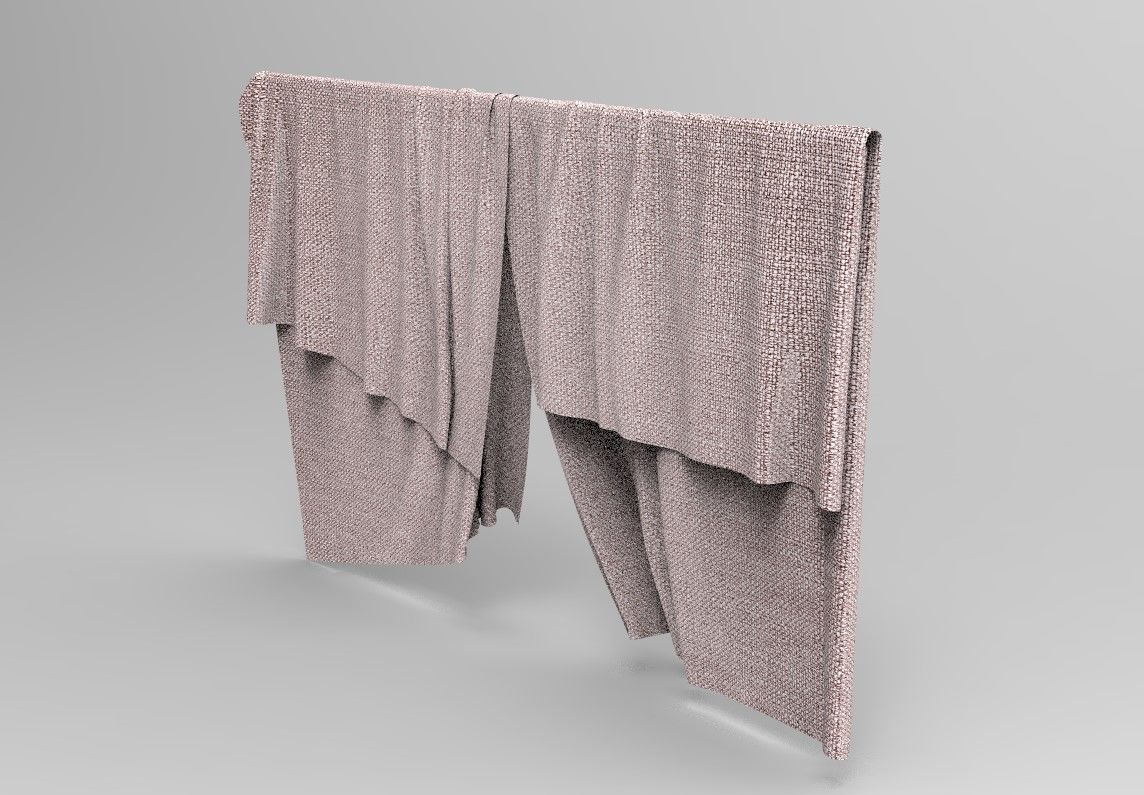 Curtain Cloth 7 Low-poly 3D model_4