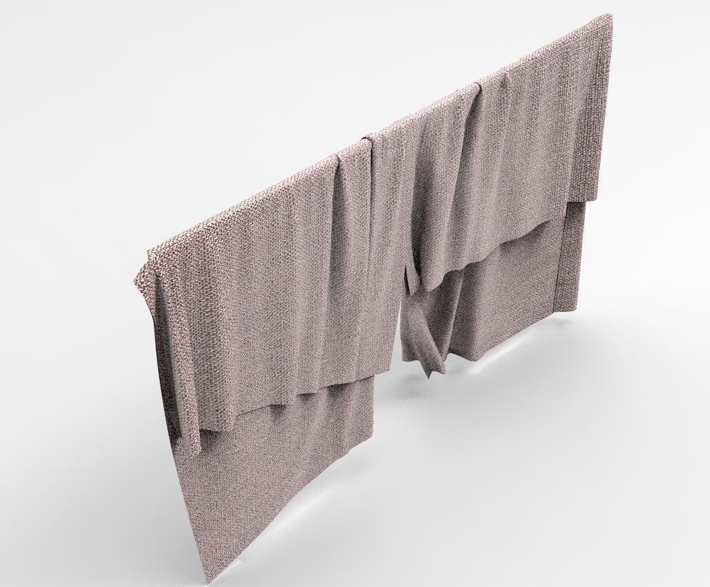 Curtain Cloth 7 Low-poly 3D model_11
