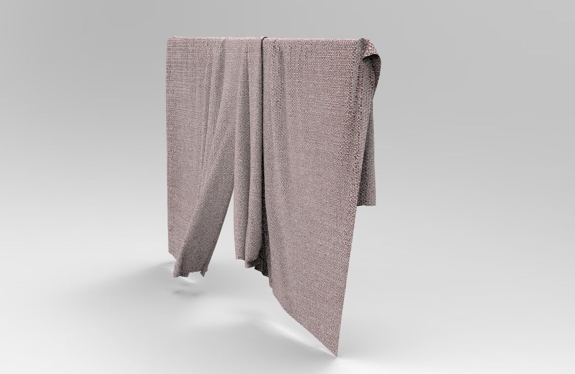 Curtain Cloth 7 Low-poly 3D model_9