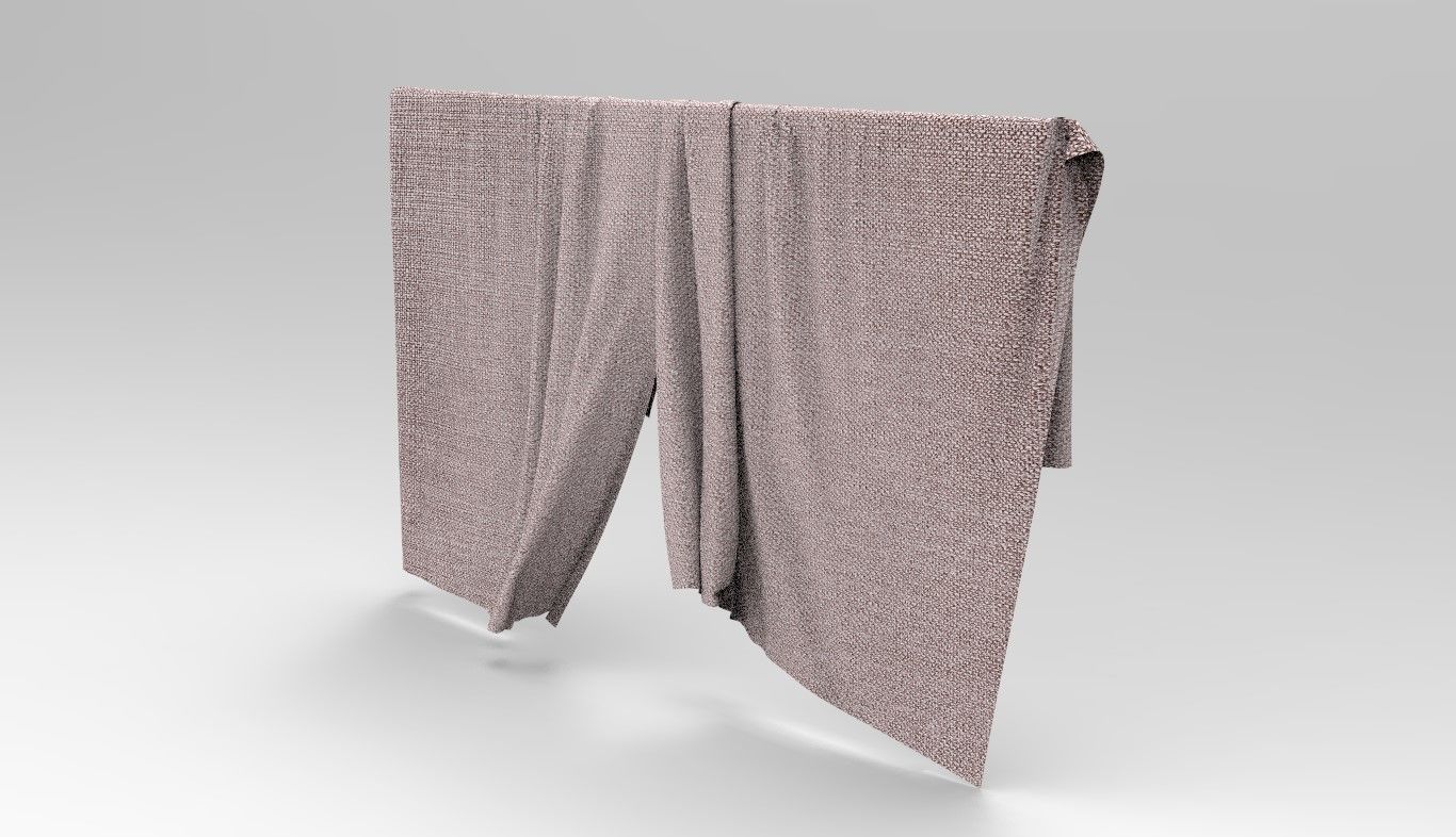 Curtain Cloth 7 Low-poly 3D model_8