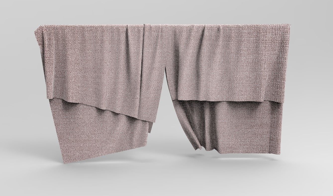Curtain Cloth 7 Low-poly 3D model_1