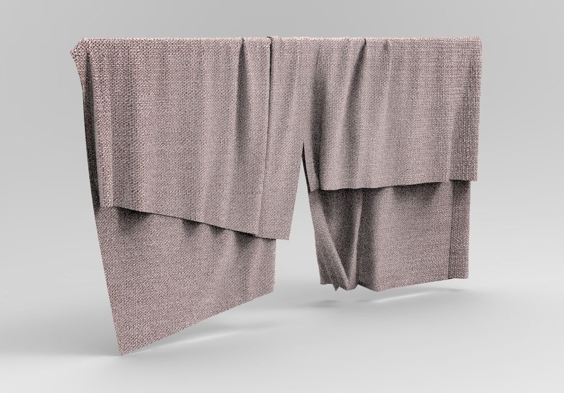 Curtain Cloth 7 Low-poly 3D model_13