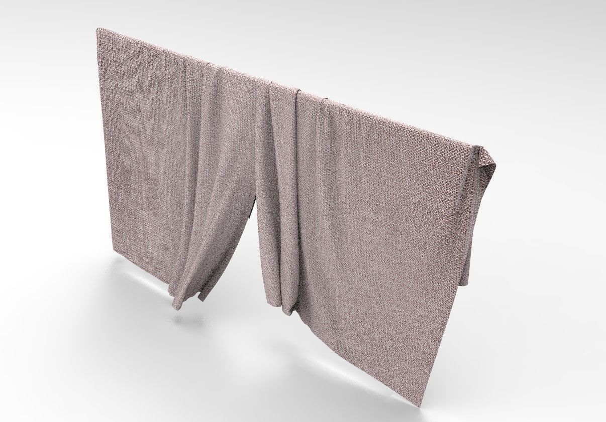 Curtain Cloth 7 Low-poly 3D model_10