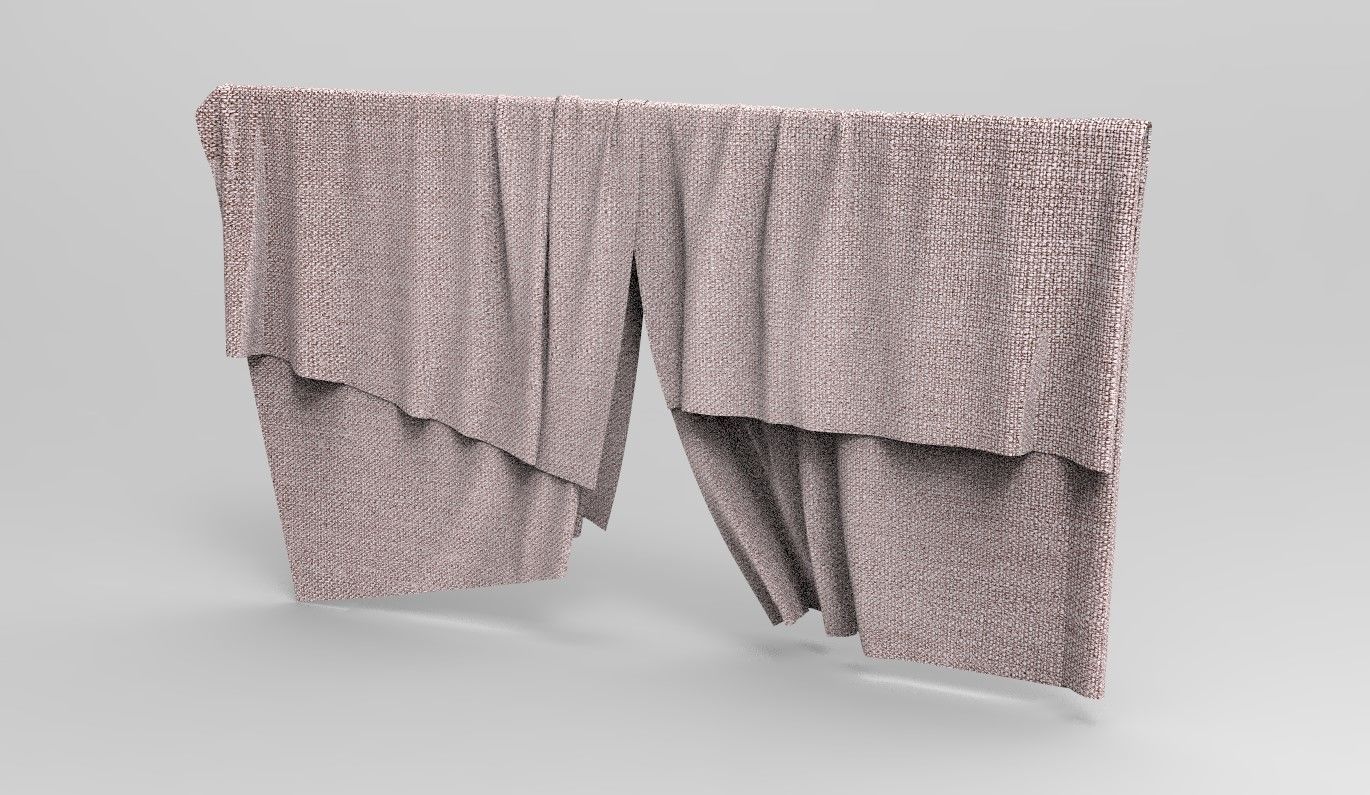 Curtain Cloth 7 Low-poly 3D model_2