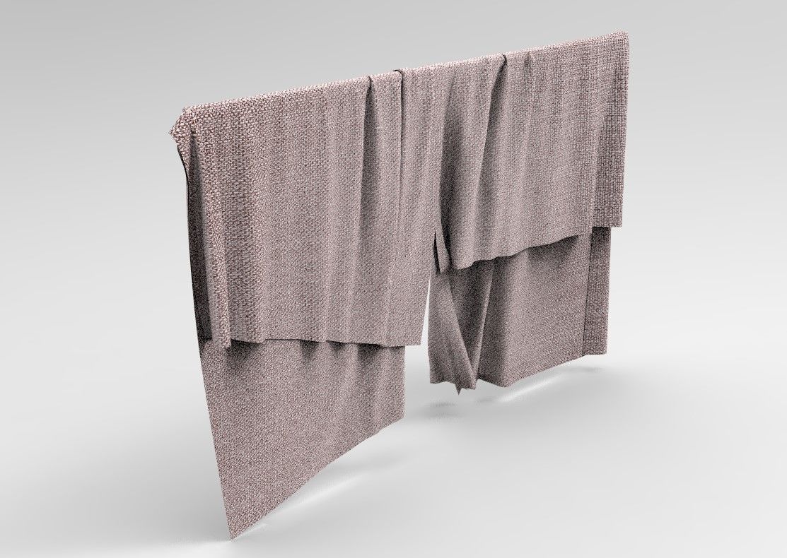 Curtain Cloth 7 Low-poly 3D model_12
