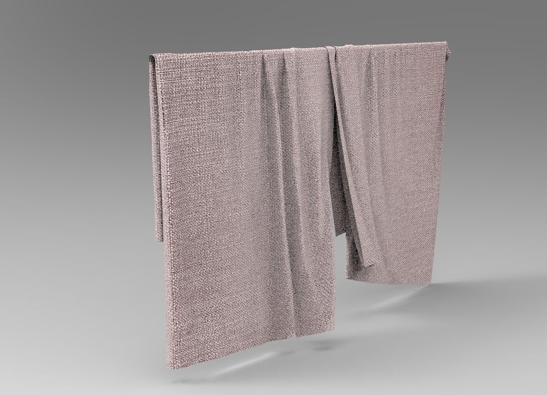 Curtain Cloth 7 Low-poly 3D model_5