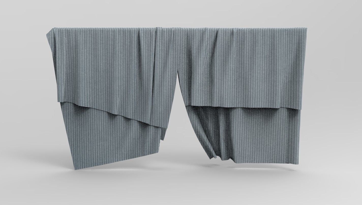 Curtain Cloth a Low-poly 3D model_1