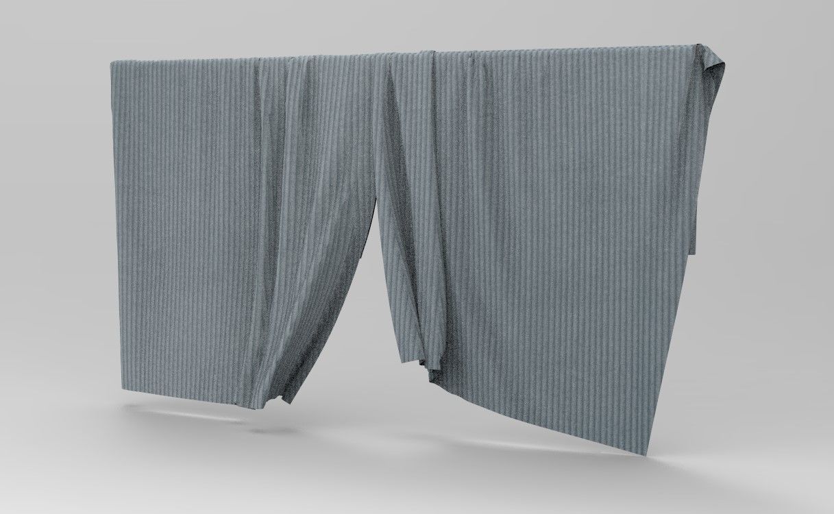 Curtain Cloth a Low-poly 3D model_5