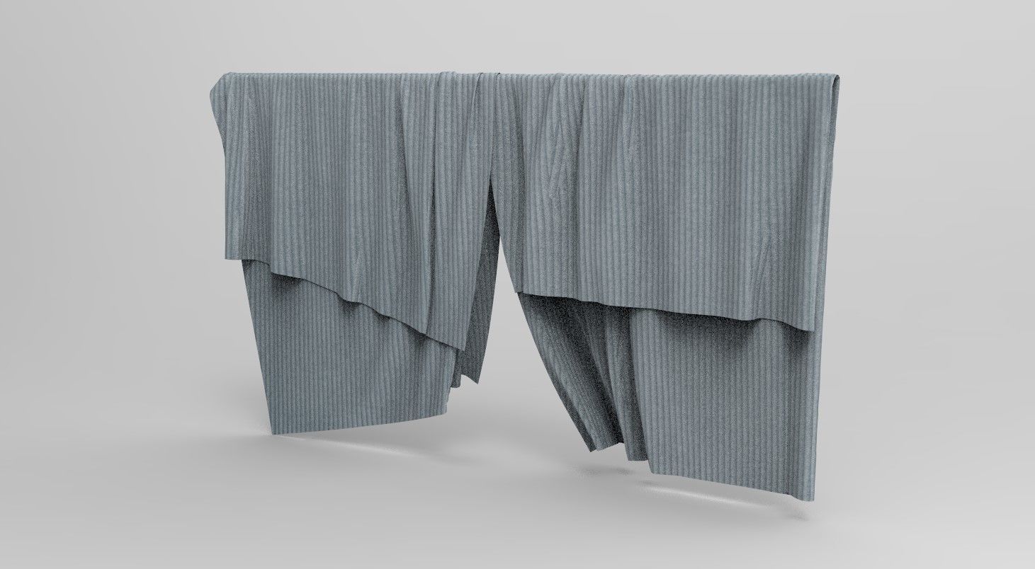 Curtain Cloth a Low-poly 3D model_2
