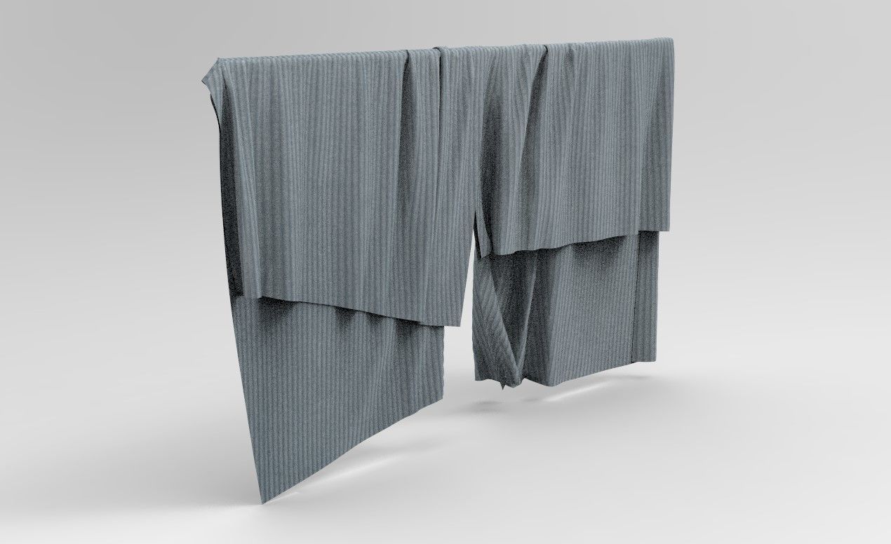Curtain Cloth a Low-poly 3D model_10