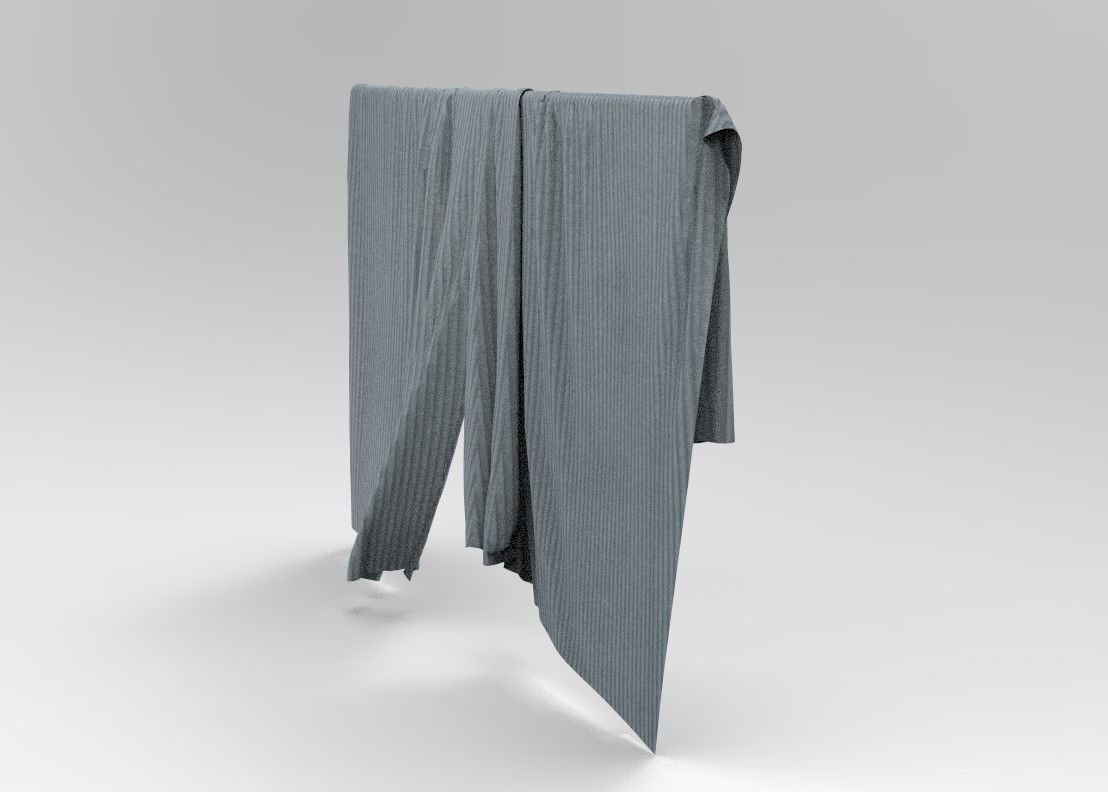 Curtain Cloth a Low-poly 3D model_7