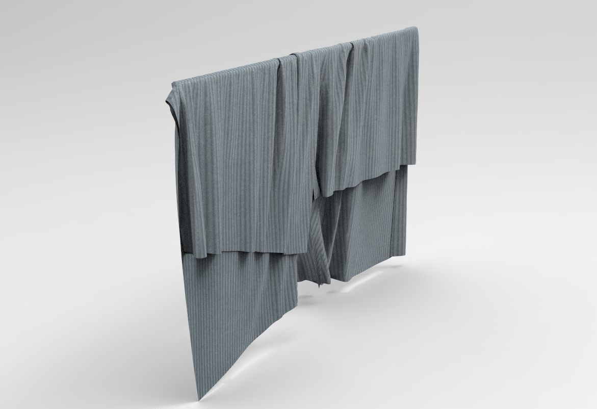 Curtain Cloth a Low-poly 3D model_9