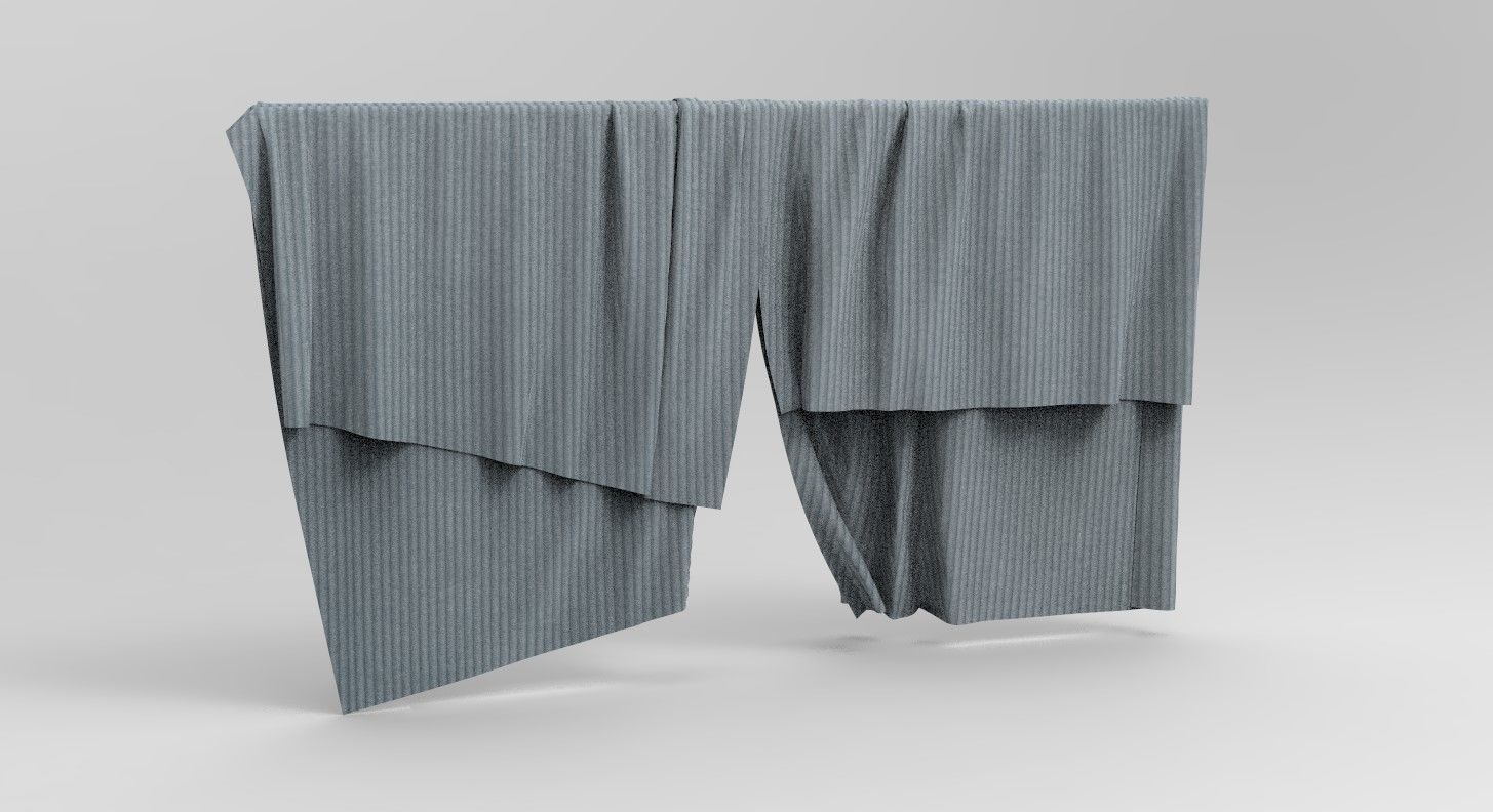 Curtain Cloth a Low-poly 3D model_11