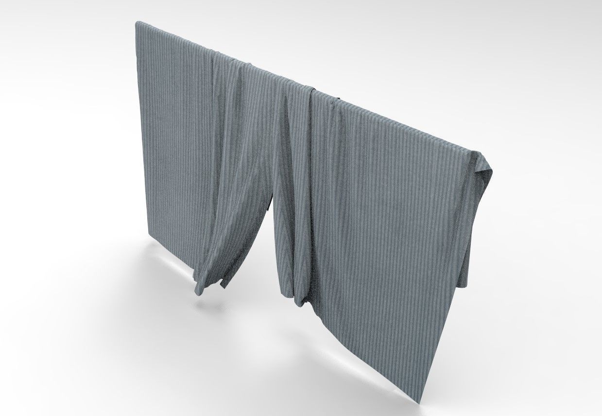 Curtain Cloth a Low-poly 3D model_8