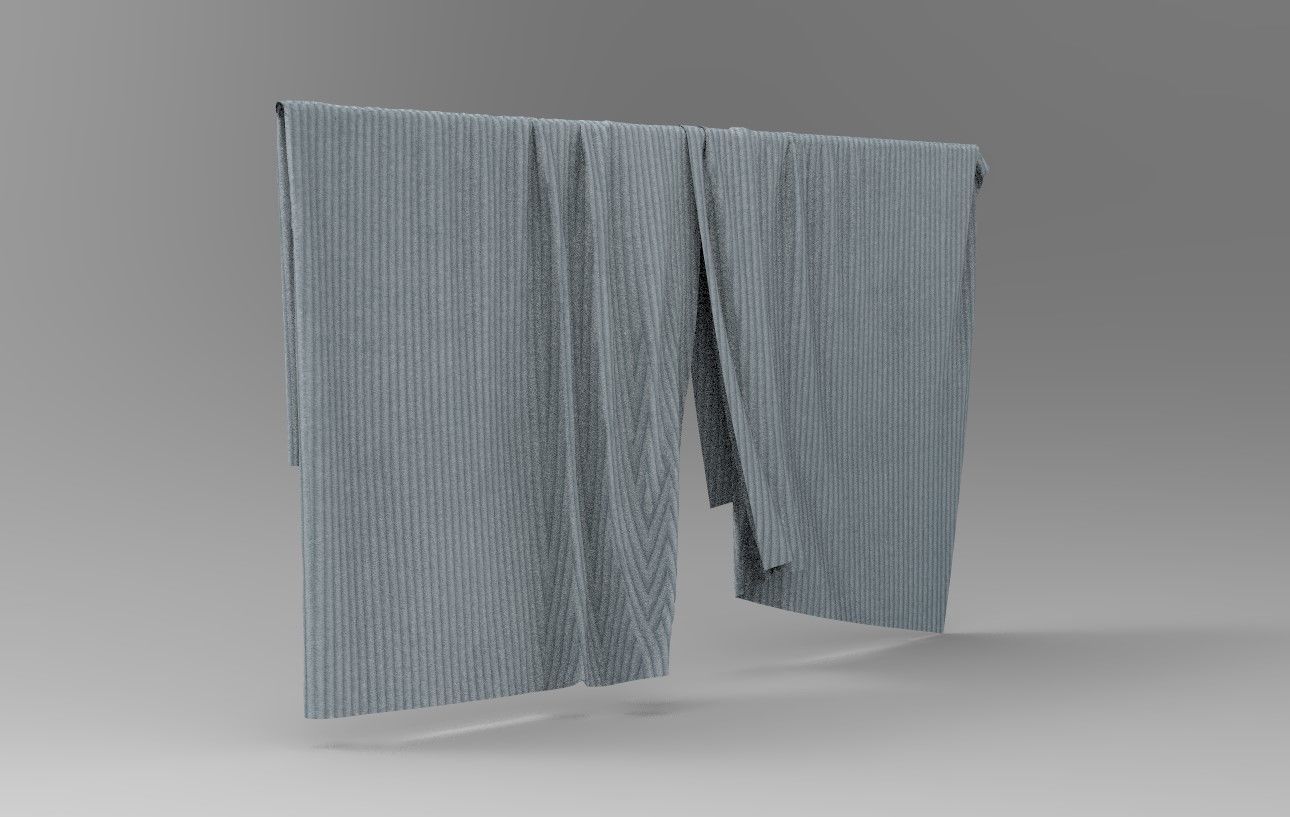 Curtain Cloth a Low-poly 3D model_4