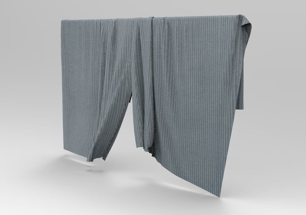 Curtain Cloth a Low-poly 3D model_6