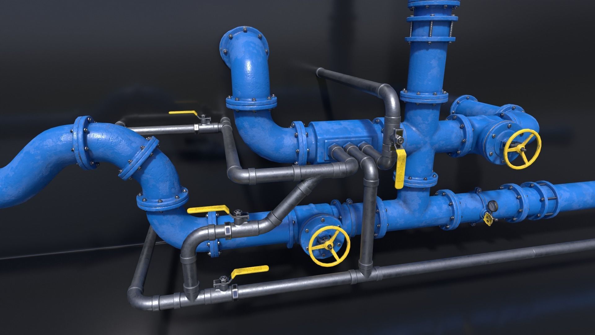 Pipe Kit Low-poly 3D model_2