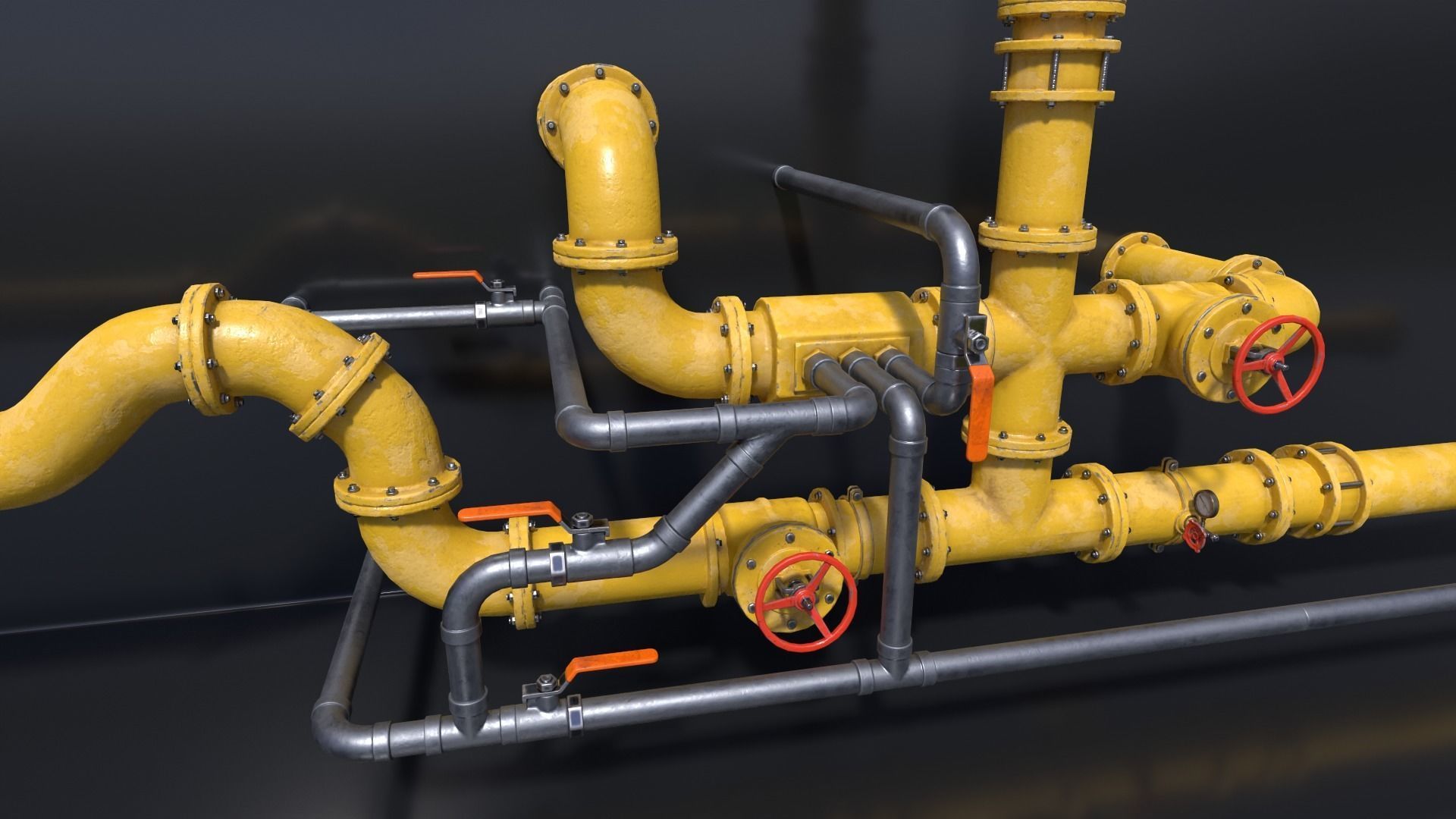 Pipe Kit Low-poly 3D model_1