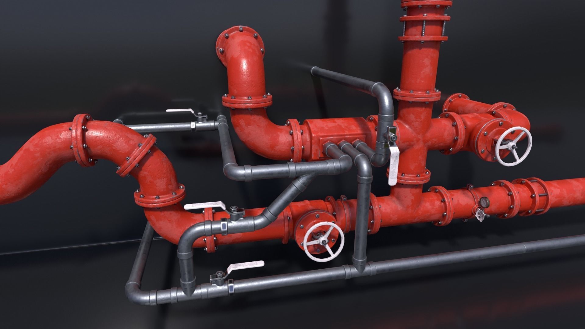 Pipe Kit Low-poly 3D model_6