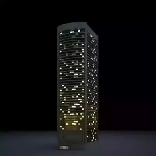 Night Skyscraper Lit Up