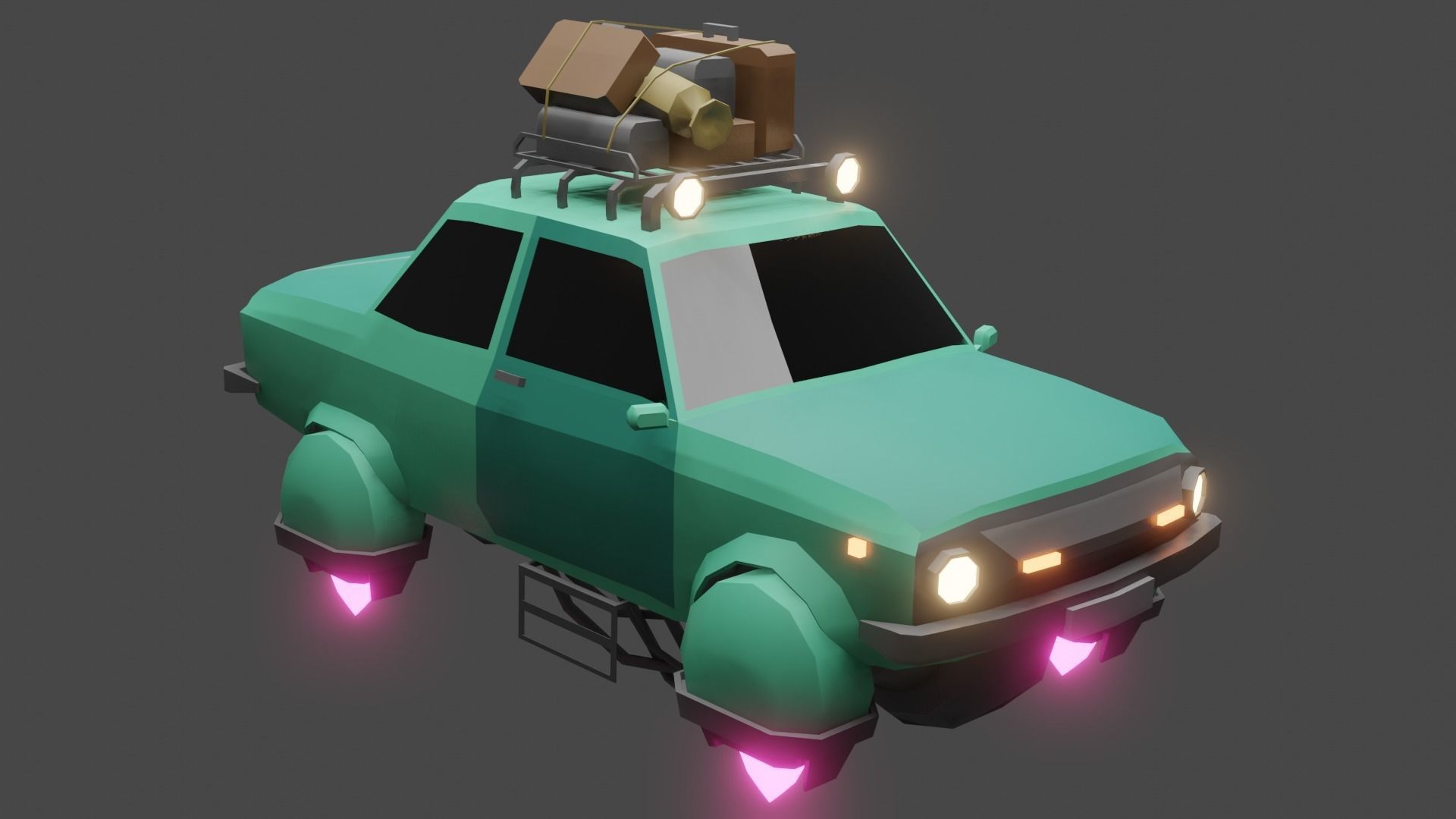 Sci-Fi Car Low-poly 3D model_5