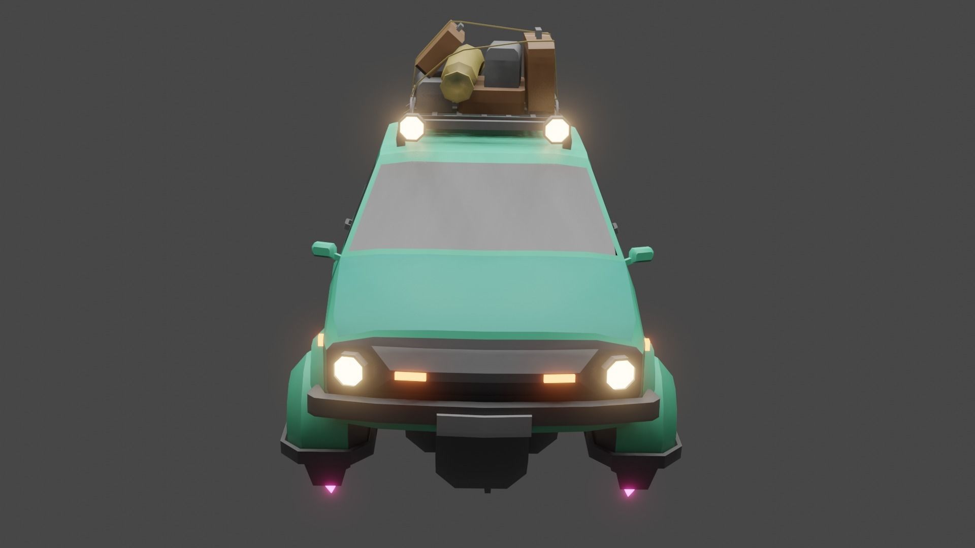 Sci-Fi Car Low-poly 3D model_6