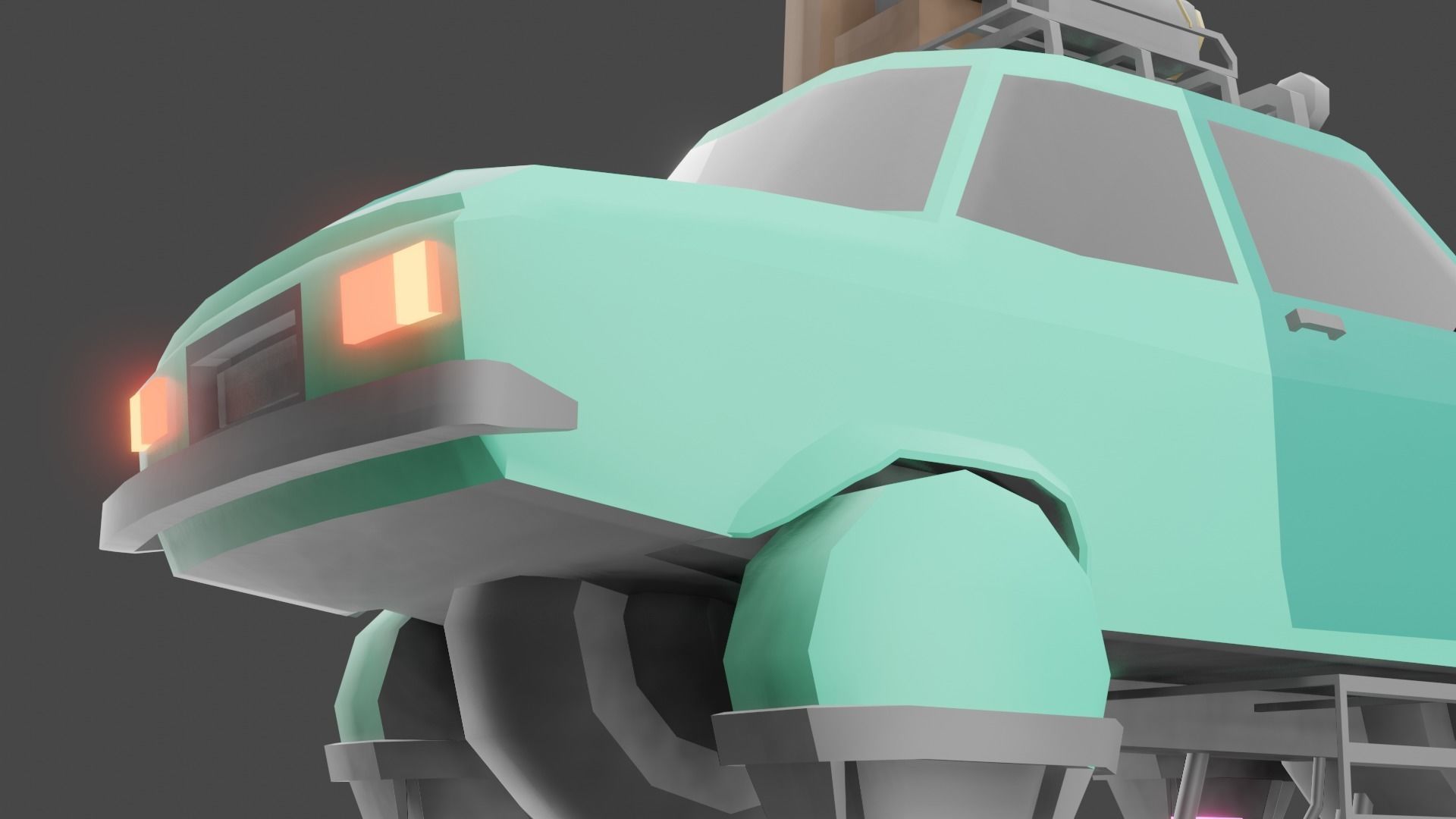 Sci-Fi Car Low-poly 3D model_2