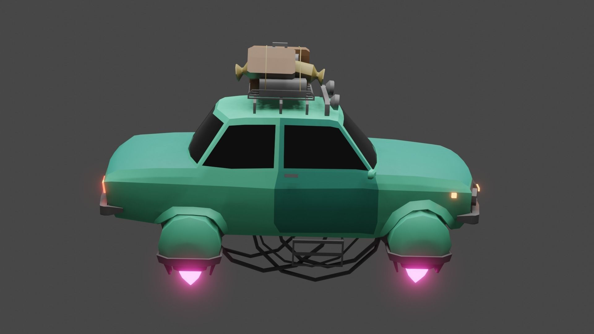 Sci-Fi Car Low-poly 3D model_9