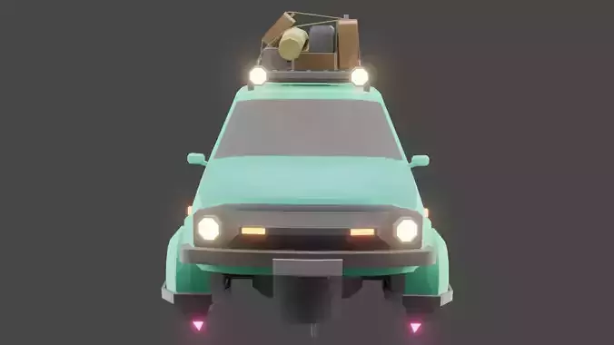 Sci-Fi Car Low-poly 3D model Sci-Fi Car Low-poly 3D model