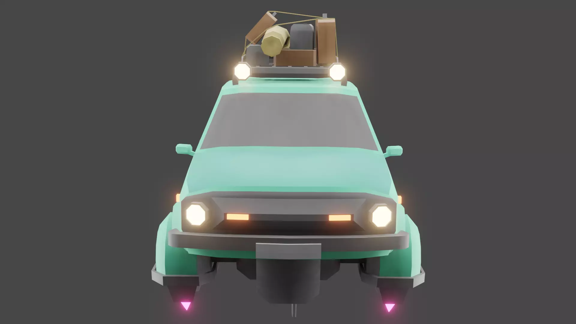 Sci-Fi Car Low-poly 3D model_0