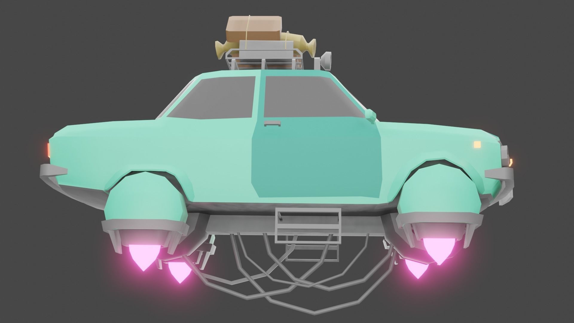 Sci-Fi Car Low-poly 3D model_4
