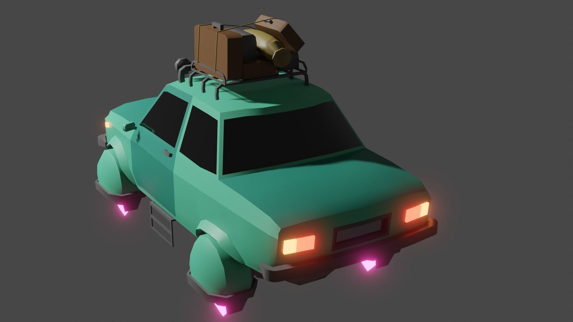 Sci-Fi Car Low-poly 3D model_3