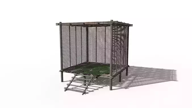 SHELTER wooden structure with plants in it