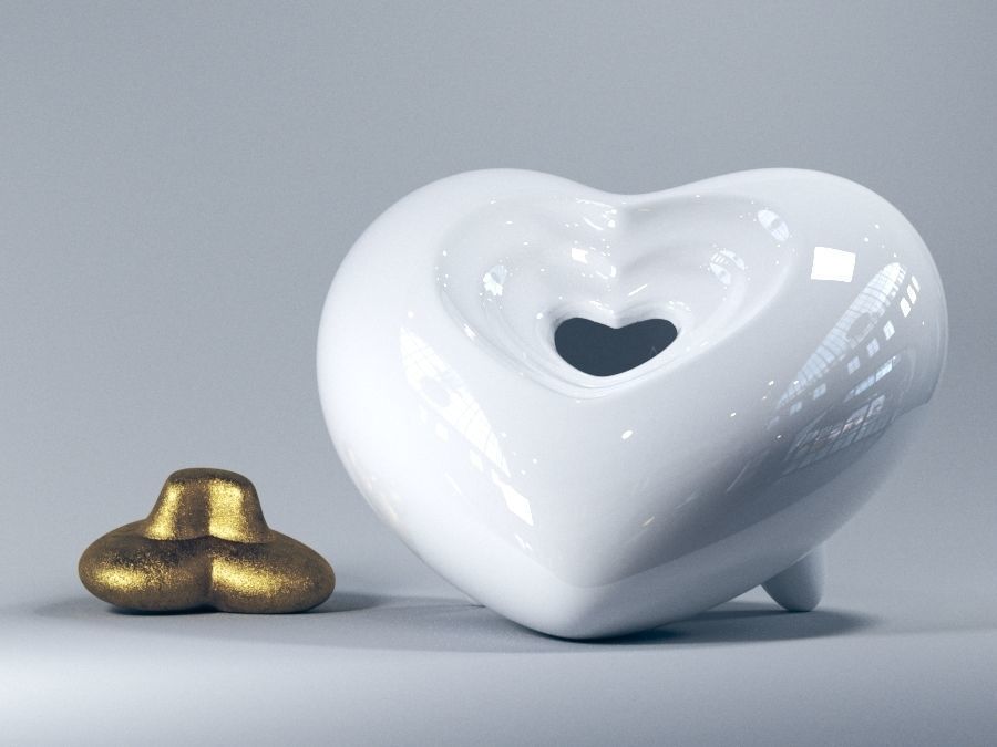 Heart Urn 3D print model_1