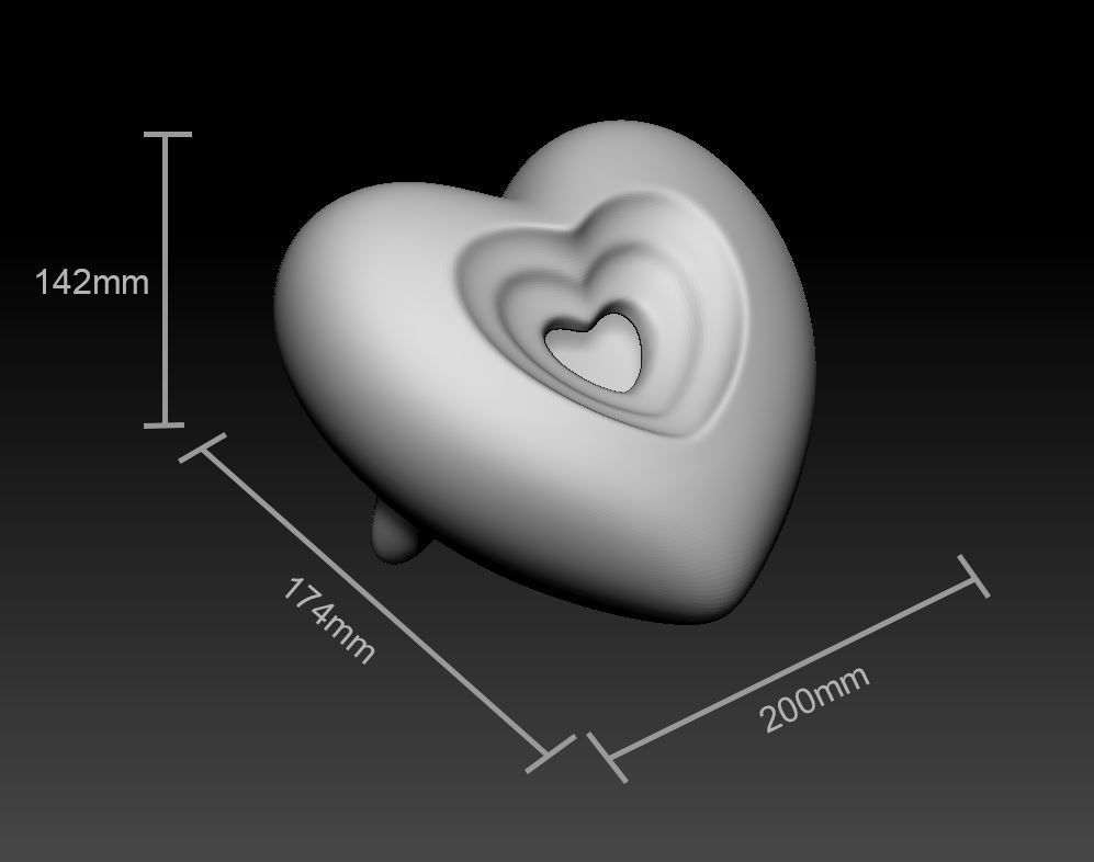 Heart Urn 3D print model_5