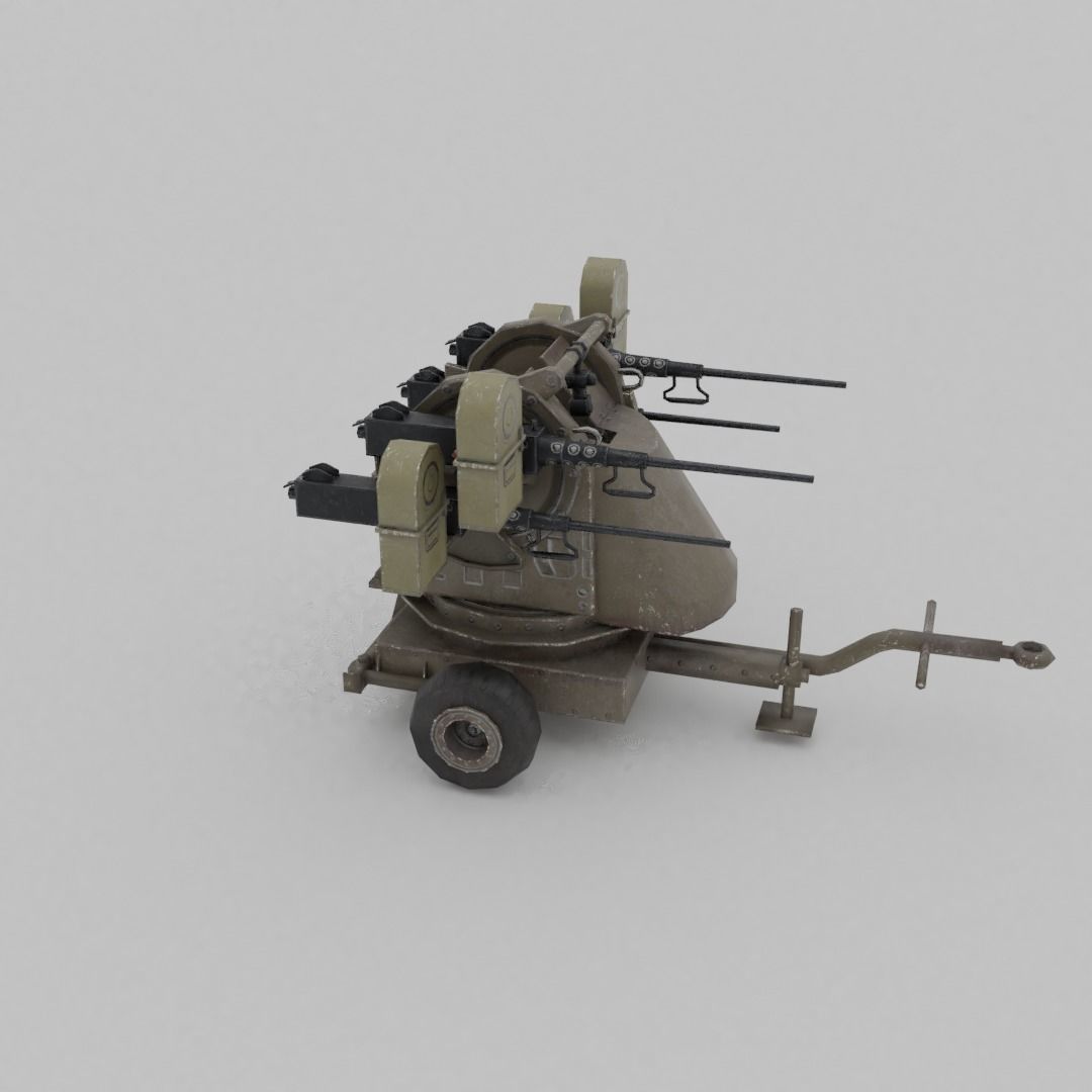 M45 Quadmount meat chopper AA Gun Low-poly 3D model_15