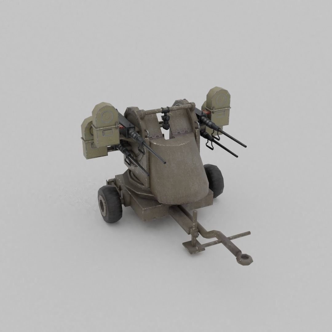 M45 Quadmount meat chopper AA Gun Low-poly 3D model_13
