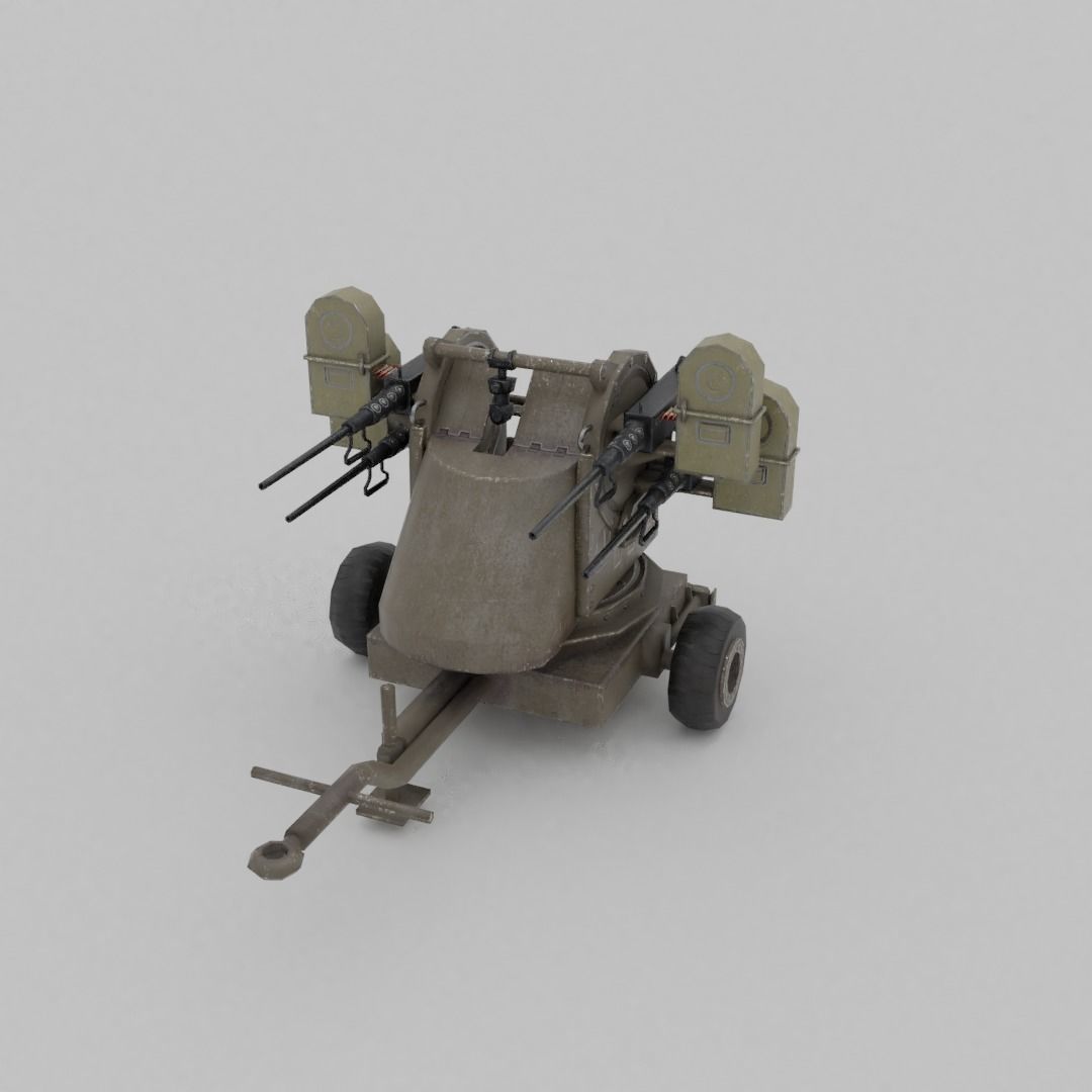 M45 Quadmount meat chopper AA Gun Low-poly 3D model_11