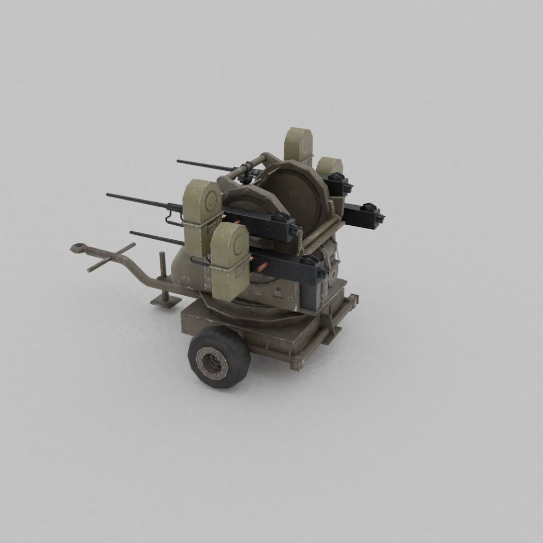 M45 Quadmount meat chopper AA Gun Low-poly 3D model_22