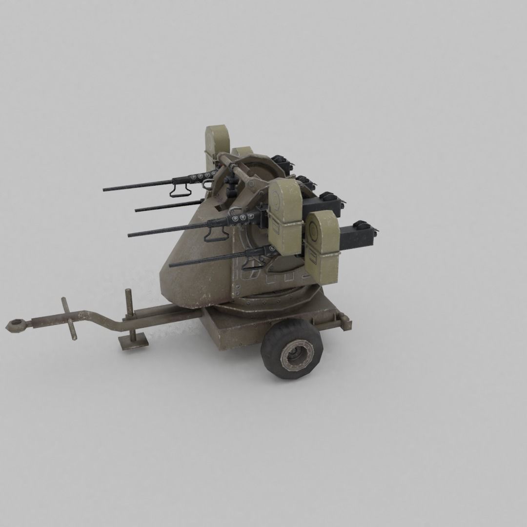 M45 Quadmount meat chopper AA Gun Low-poly 3D model_24