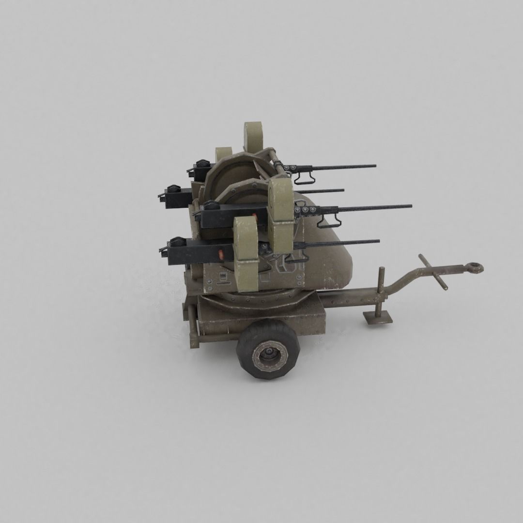 M45 Quadmount meat chopper AA Gun Low-poly 3D model_16