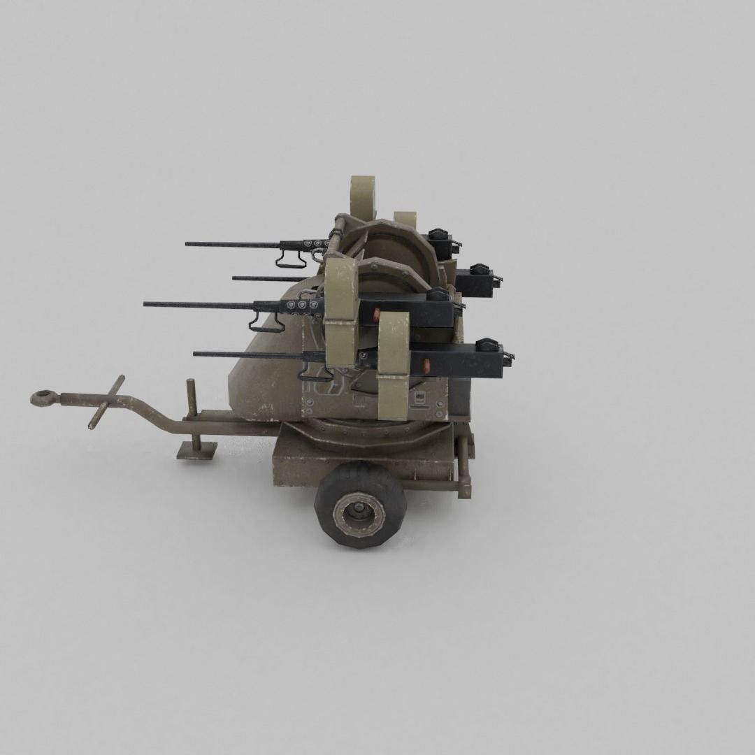 M45 Quadmount meat chopper AA Gun Low-poly 3D model_23