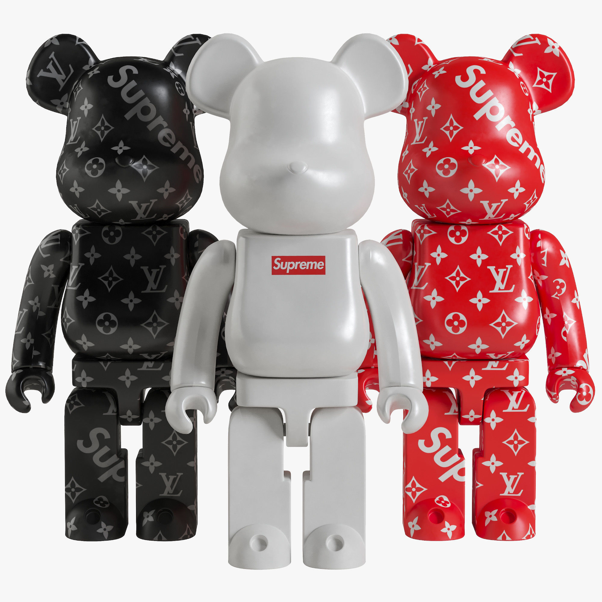 Bearbrick Supreme Set Low-poly 3D model